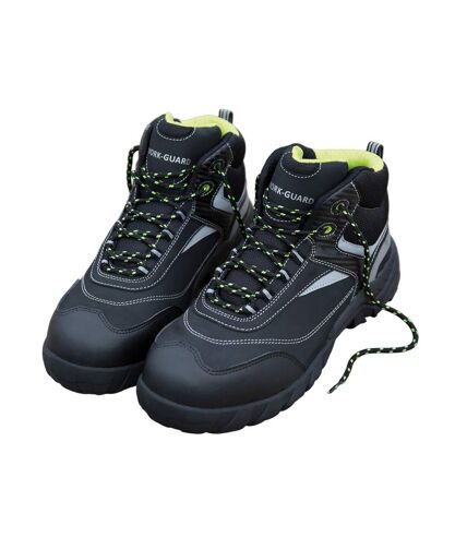 Mens blackwatch nubuck safety boots black/silver WORK-GUARD by Result