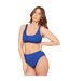Womens/ladies Textured Square Neck Bikini Top Cobalt Be You-4