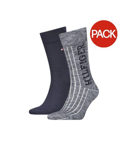 Chaussettes Motif/style Rayé Homme Bleu Marine Gris Tommy Hilfiger