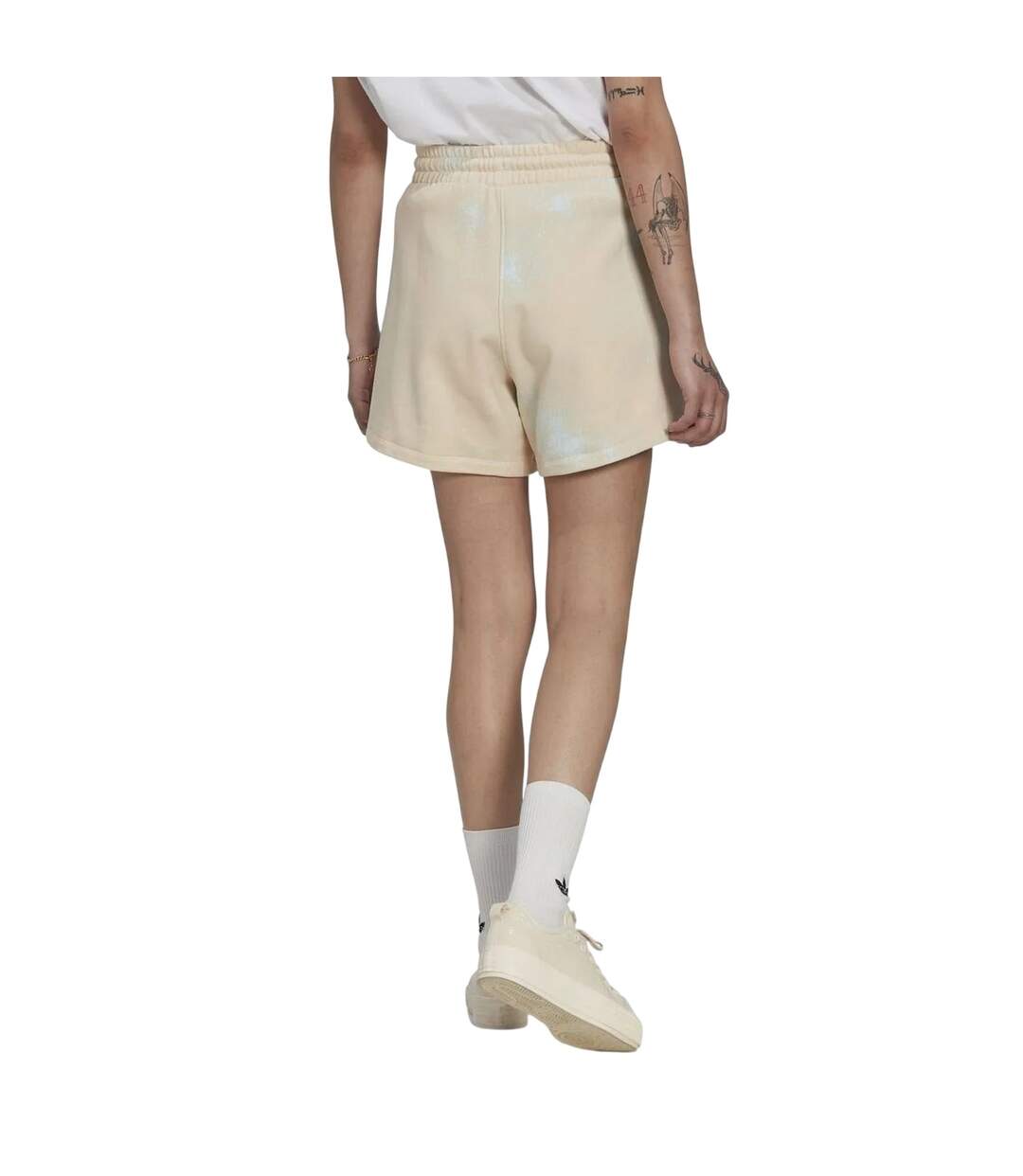Short De Jogging Motif/style Logo Femme Bleu Jaune Adidas-3