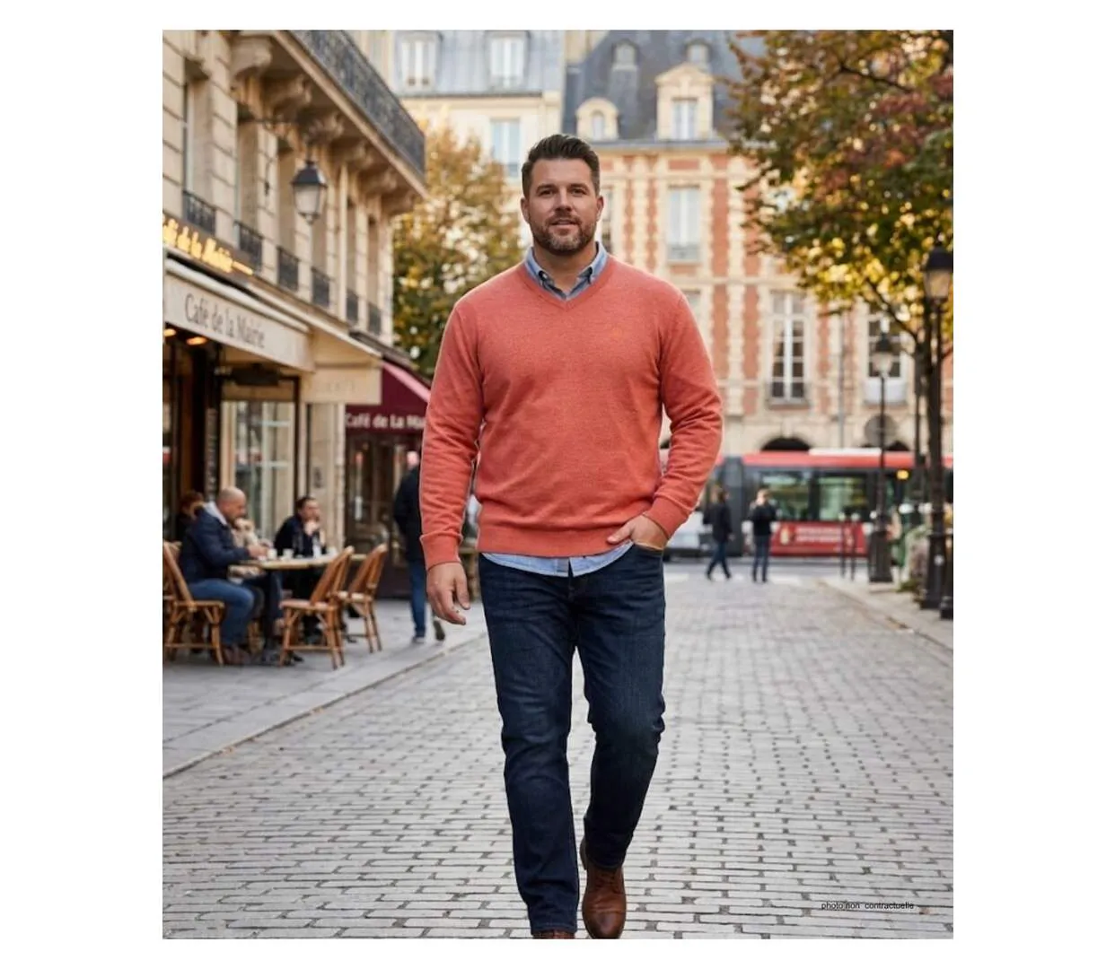 Pull homme CHALLENGER PALAIS2 col V : le confort longue durée d'une maille douce et lumineuse-5