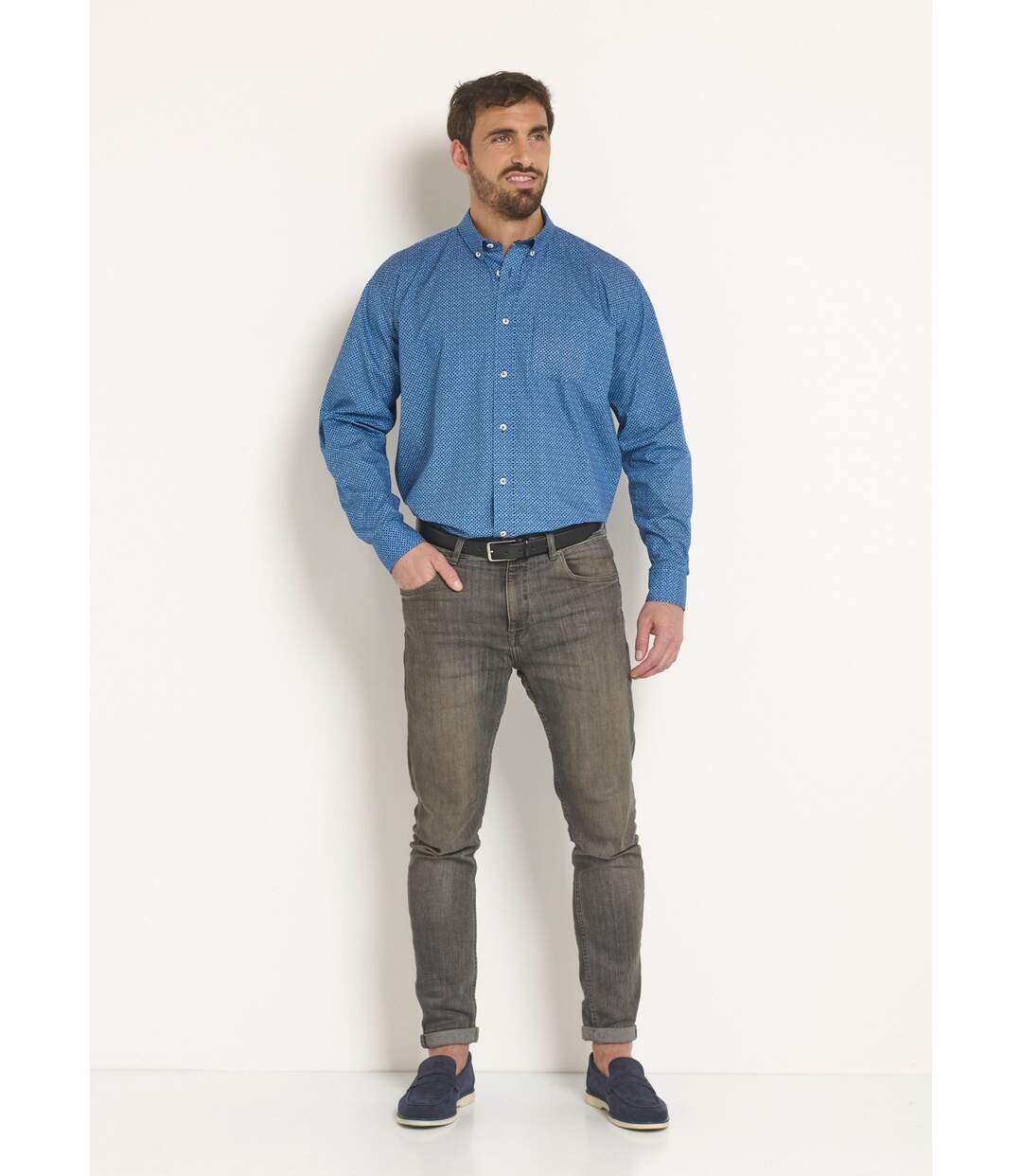 Chemise fantaisie manches longues coton-3