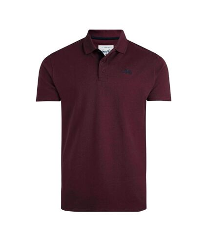 Mens miles pique organic polo shirt mulled wine Weird Fish