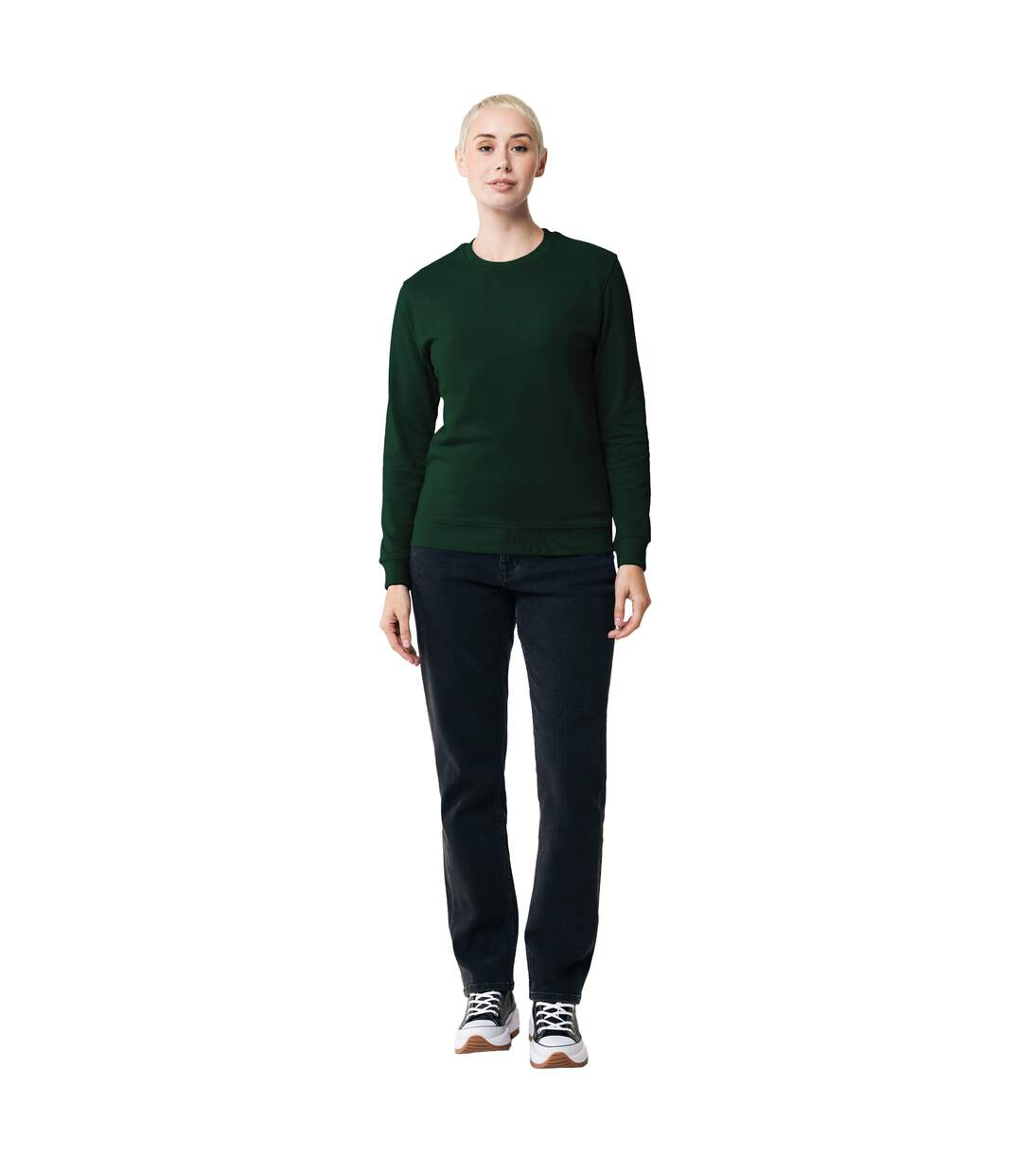 Unisex adult zion recycled cotton crew neck sweatshirt forest green Iqoniq-3