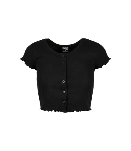 Haut Court Motif/style Côtelé Femme Noir Urban Classics