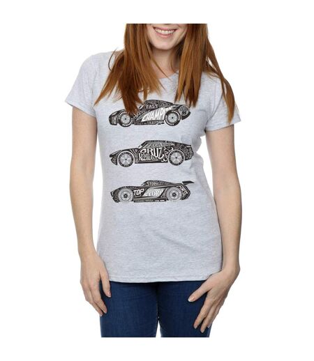 Disney - T-shirt CARS TEXT RACERS - Femme (Gris chiné) - UTBI13953