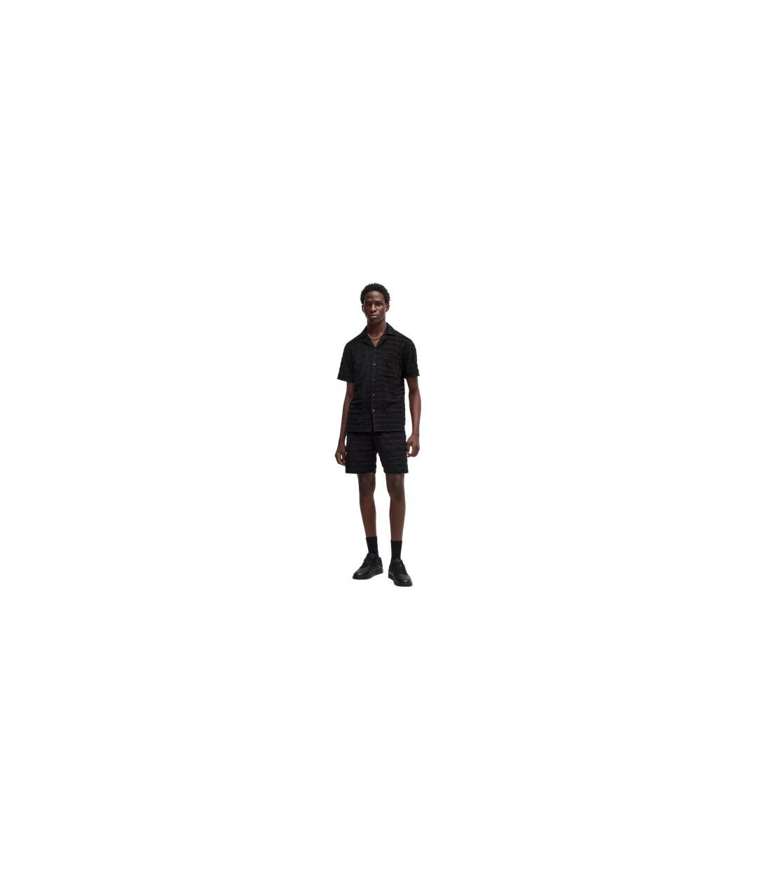 Short Décontracté Motif/style À Rayures Homme Noir Hugo-1