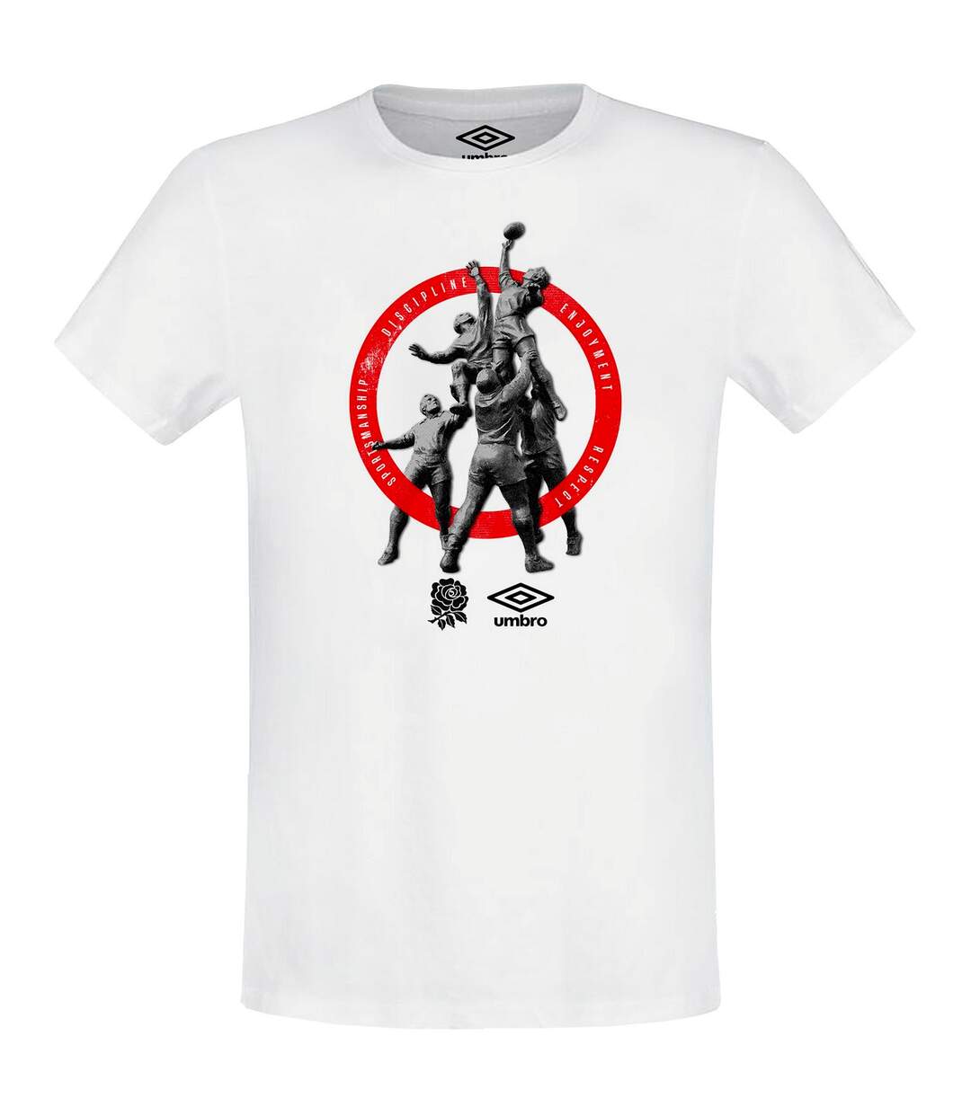 Mens line out england rugby t-shirt white Umbro-1