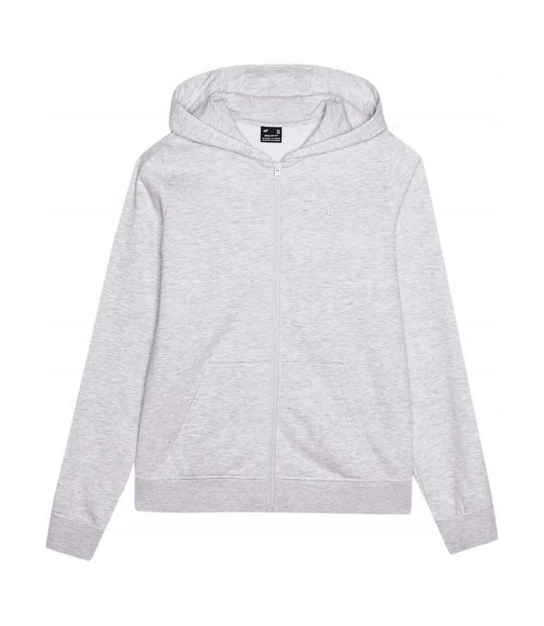 Womens/ladies Wmm00tswsf1467 Full Zip Hoodie Cool Light Grey Melange 4F-2