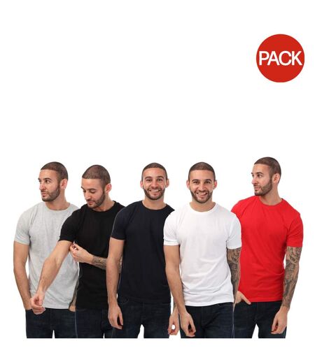 Pack Of 5  Mens Comonwell T-shirt  Black Grey White Red Duck And Cover