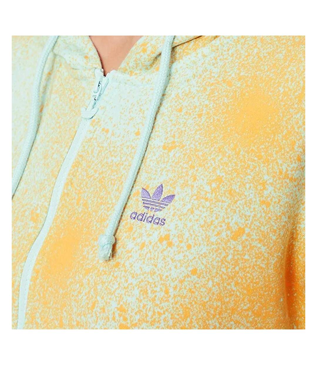 Sweat Zippé Bleu/Orange Femme Adidas Relaxed - 34-3