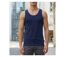 CHALLENGER F105 - Débardeur uni pour homme en pur coton bleu marine : le confort absolu disponible jusqu'au 4XL-1
