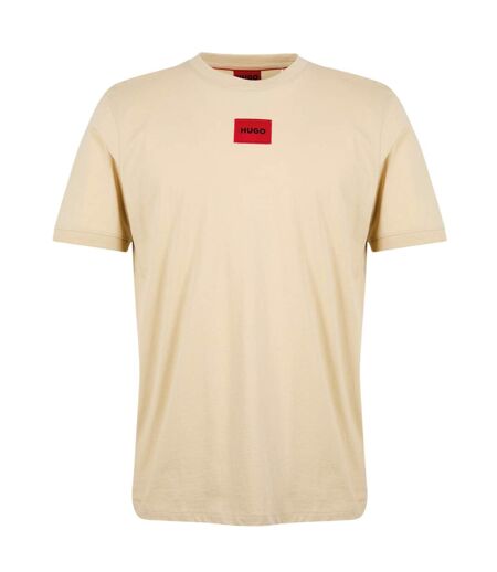 T-shirt Motif/style Logo Sur Poitrine Diragolino Homme Beige Hugo