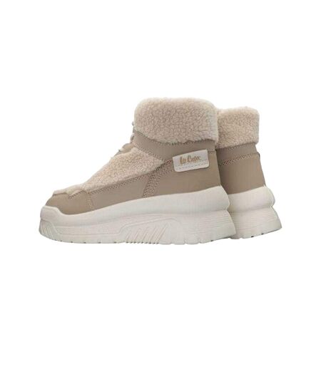 Baskets Motif/style Logo Femme Beige Lee Cooper