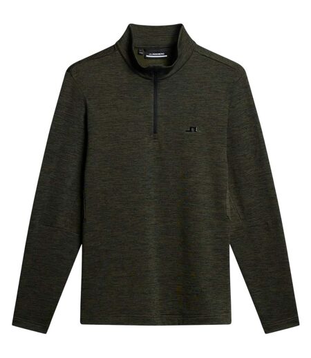 Mens Destry Zip Neck Sweatshirt Black Green J.Lindeberg