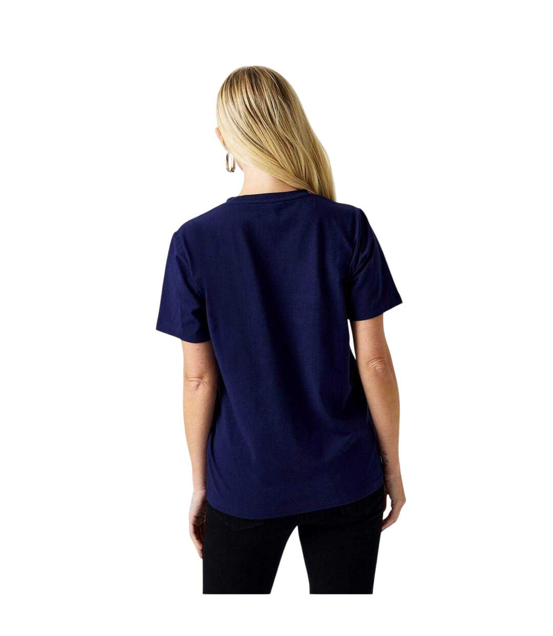 Womens/ladies Banana Cotton T-shirt Navy Biba-3