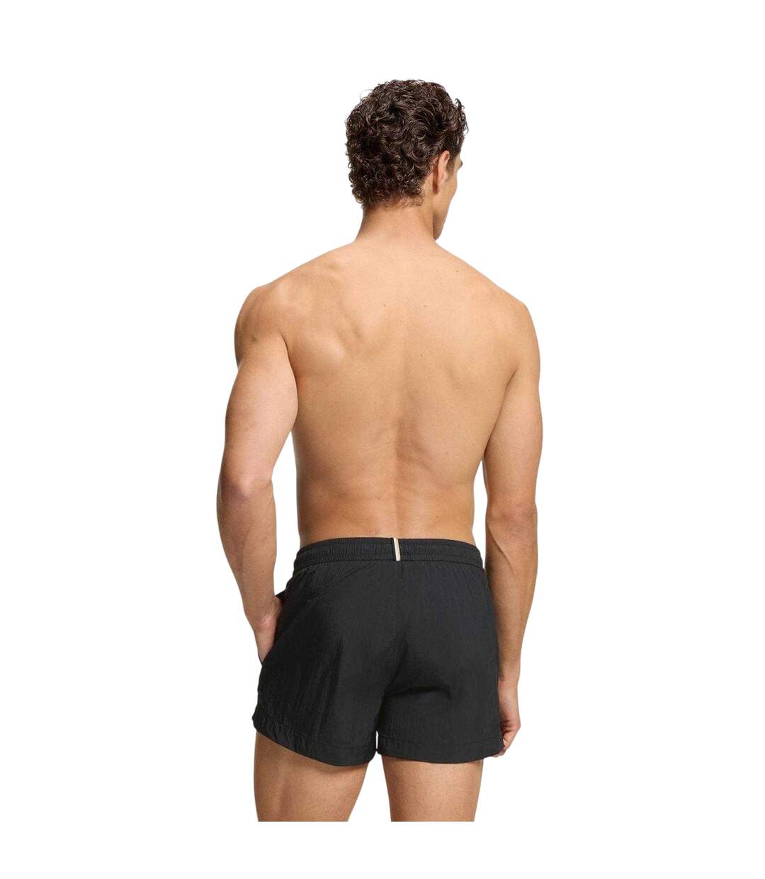Short De Bain Motif/style Contour Du Logo Mooneye Homme Noir Boss-4
