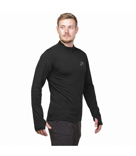 Mens Long Sleeve Fleece Half Zip Top with Thumb Loops for Hiking Outdoors