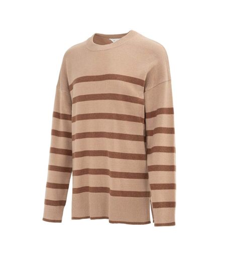 Pull Motif/style À Rayures Femme Crème Miso