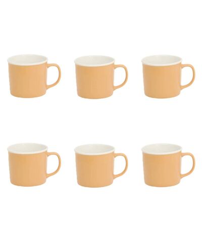 Lot de 6 Mugs en Porcelaine Nature 38cl Ocre