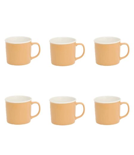 Lot de 6 Mugs en Porcelaine Nature 38cl Ocre