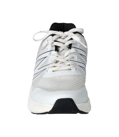 Mens Logo Microfibre Trainers White Black Mascot