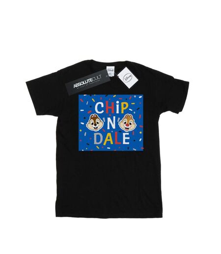 Disney Womens/Ladies Chip N Dale Blue Frame Cotton Boyfriend T-Shirt (Noir) - UTBI36719