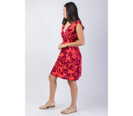 Robe courte femme été Melyna taille Empire Coton Du Monde