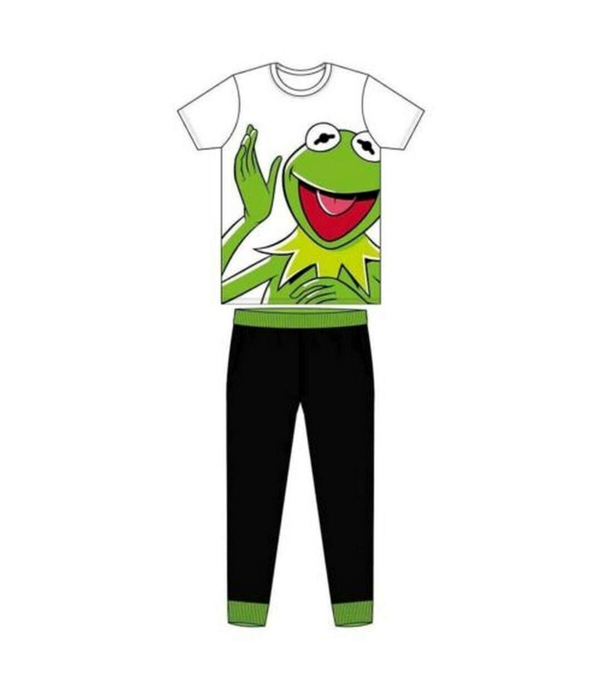 The Muppets Mens Kermit Pajama Set (Black/Green/White)