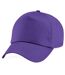 Beechfield Unisex Plain Original 5 Panel Baseball Cap (Purple)