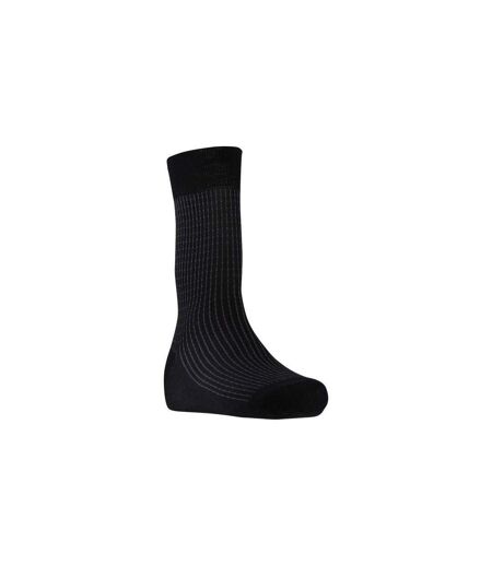 LANDSFORD Chaussettes Homme Fil d'Ecosse LIGNES FINES Noir