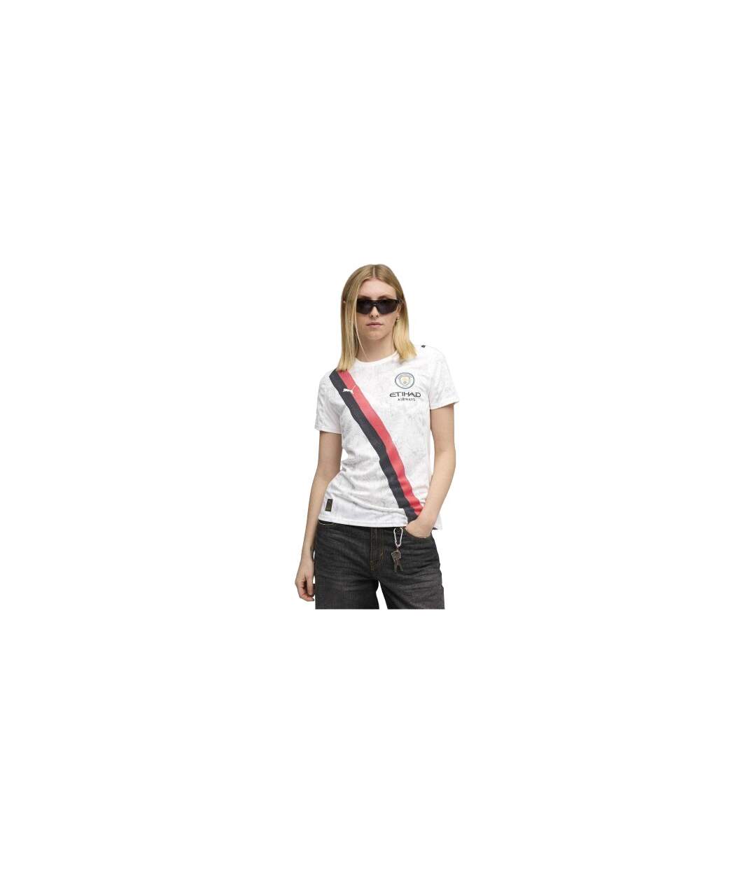 Womens/ladies Kidsuper Manchester City Fc Performance Football Jersey White Black Puma-1