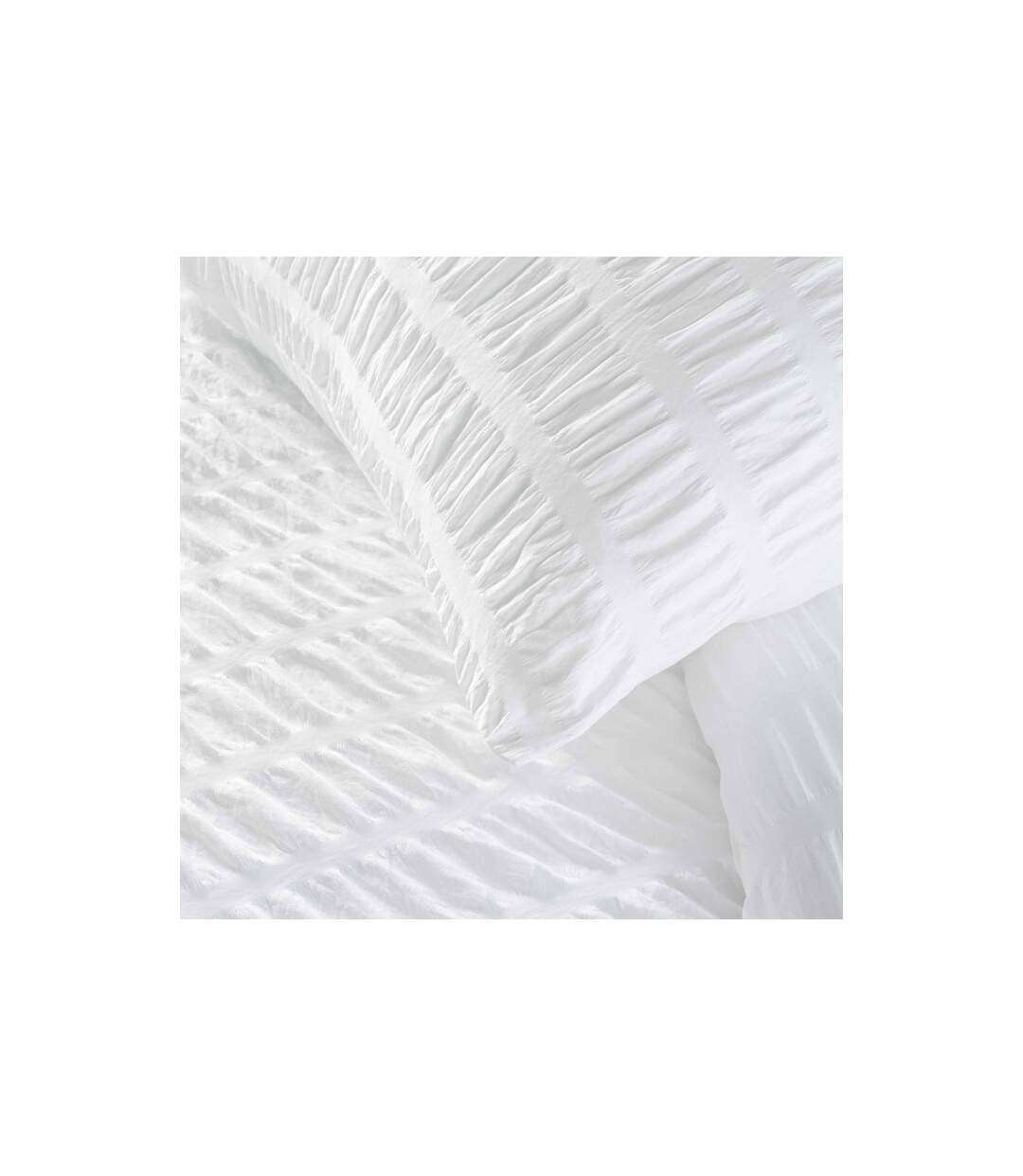Parure de Lit 3 Pièces Plissia 240x220cm Blanc-4