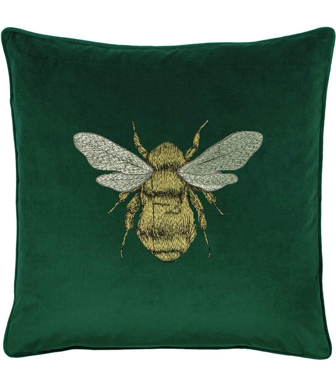 Hortus bee cushion cover 50cm x 50cm emerald green Paoletti