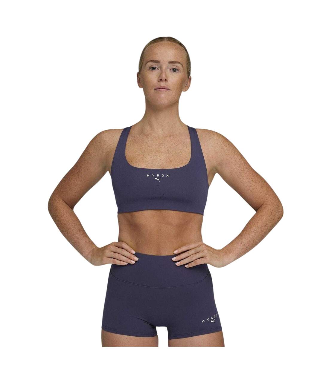 Womens/ladies Hyrox Non-wired Sports Bra Deep Plum Puma-3
