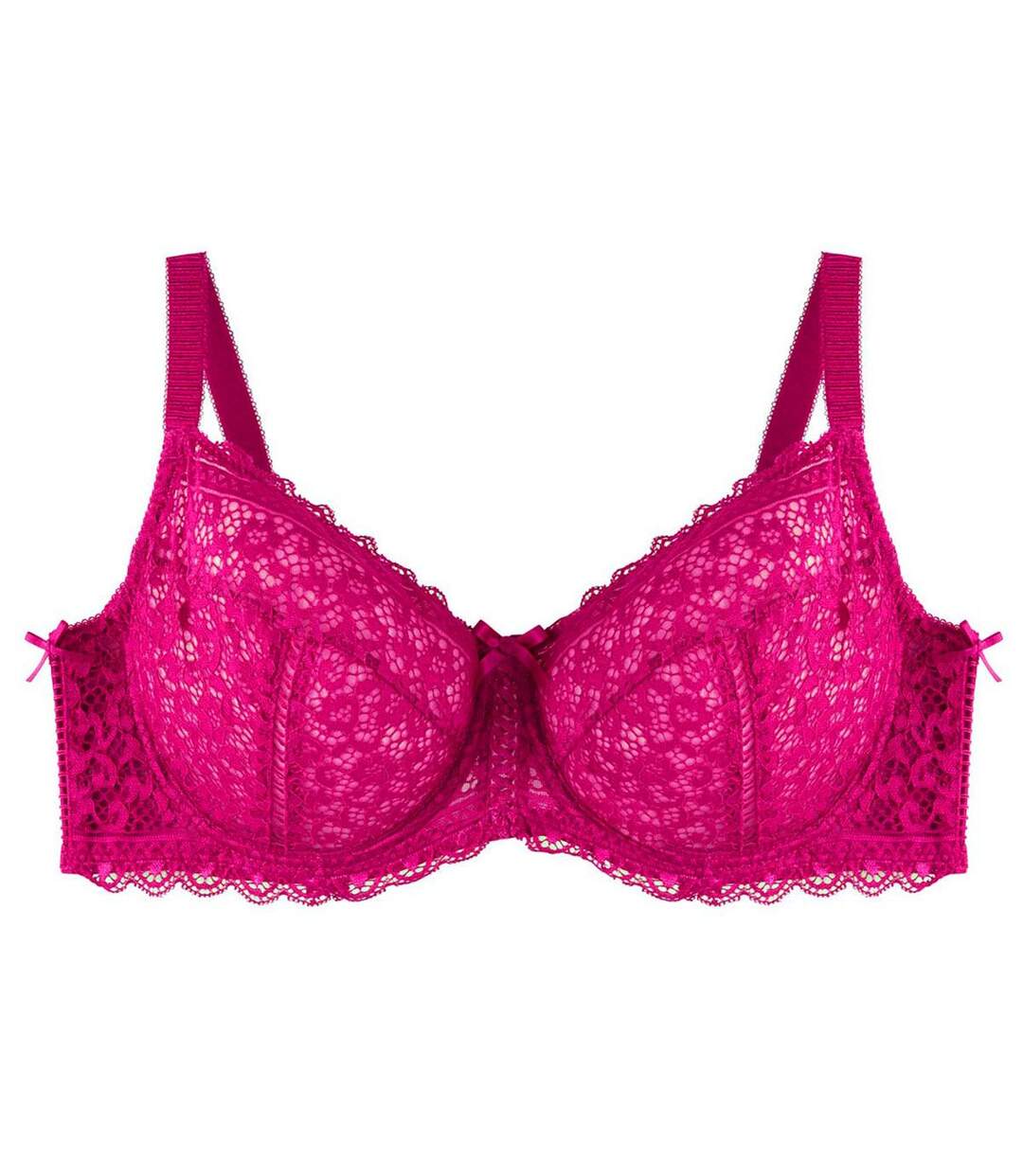 Soutien-gorge emboitant bonnets C, D et E framboise Elena-1