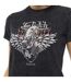 T-shirt femme uni col rond délavé et print devant Motor Vondutch-2