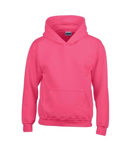 Sweat à capuche unisexe rose foncé Gildan