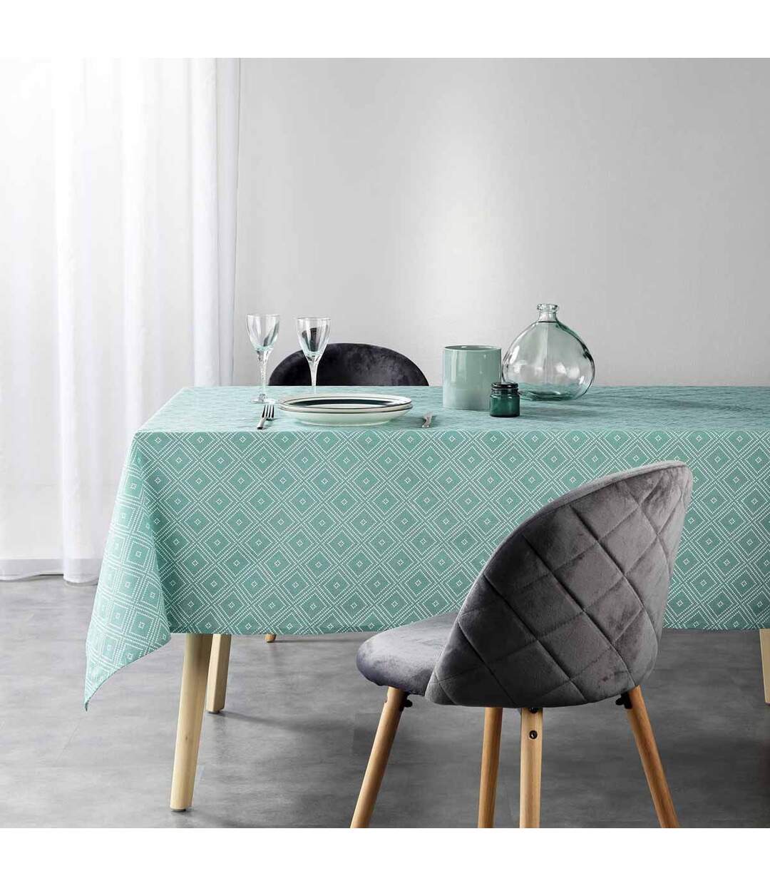 Nappe Rectangulaire Idylle 140x240cm Menthe-2