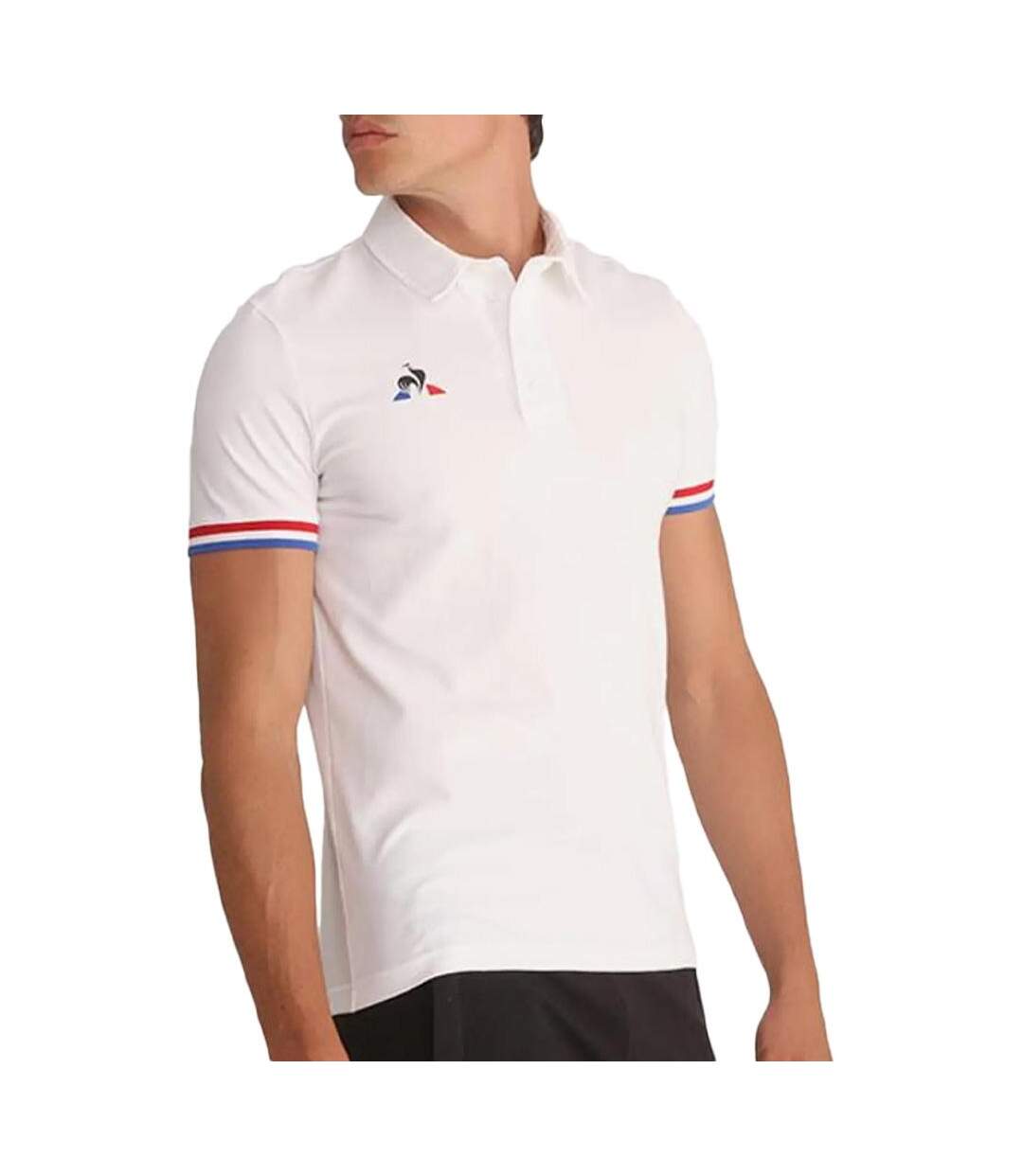 Polo blanc homme le coq sportif ss presentation-1