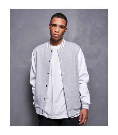 Veste Basic College Homme Gris Chiné Blanc Build Your Brand