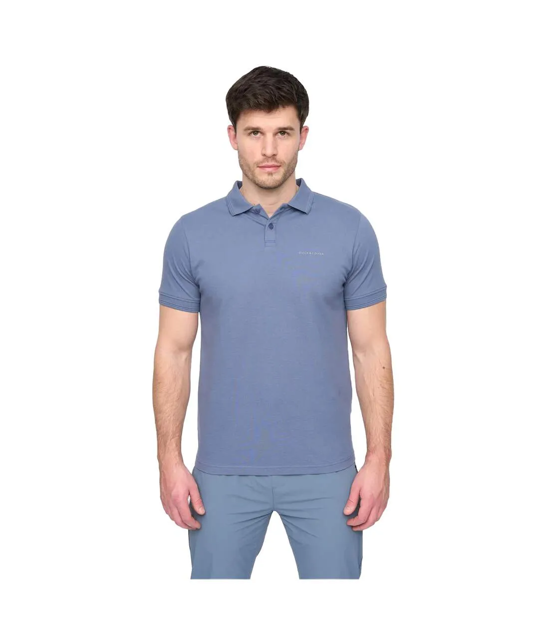 Mens Limatar Short-sleeved Polo Shirt Light Denim Duck And Cover-2