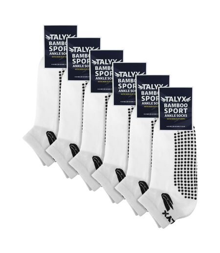 TALYX - Lot de 6 Chaussettes Courtes Homme Bambou Antidérapantes