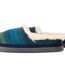Womens/ladies Faux Shearling Flat Slippers Blue Toms-4