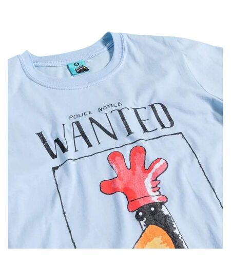 T-shirt Motif Feathers Mcgraw Motif/style Poster ´wanted´ Adulte Bleu Wallace And Gromit