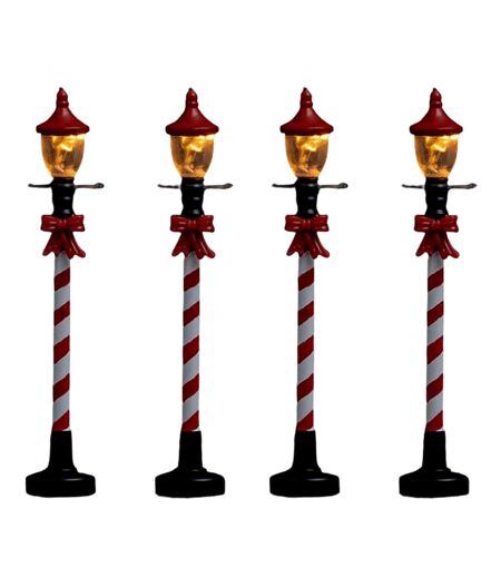 Lot de 4 Lampadaires à Led Village 10cm Rouge
