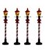 Lot de 4 Lampadaires à Led Village 10cm Rouge-1
