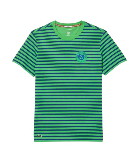T-shirt Motif/style À Rayures Roland Garros Edition Adulte Bleu Lacoste