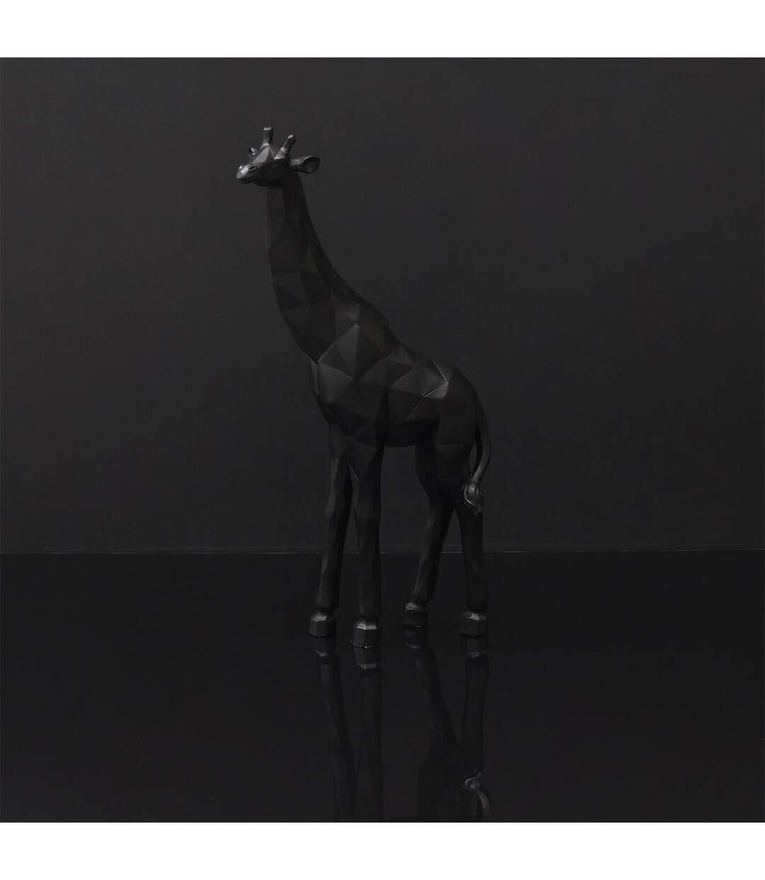 Statuette Déco Girafe Origami 40cm Noir-4
