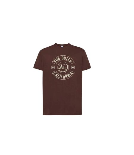 T-shirt col rond en coton homme avec Logo Log8 Marron Vondutch